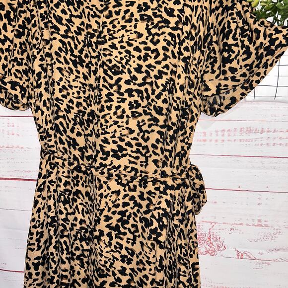Ava & Viv Leopard Print Button Down Dress Size 3X - Picture 4 of 6